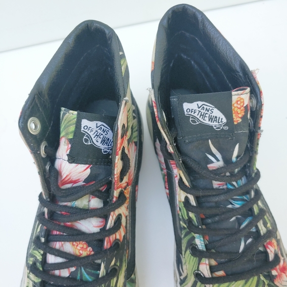 Vans Floral Tropical High Top Lace Up Sneakers Shoes Sz 6 - Picture 4 of 7
